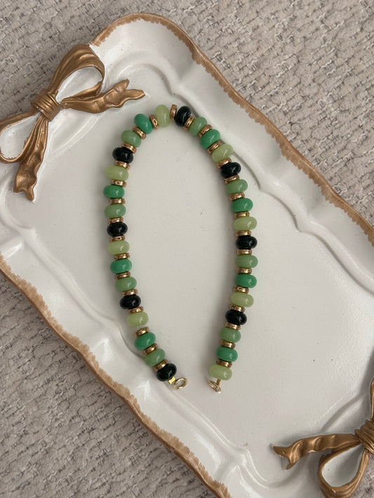 beaded bag charm - green